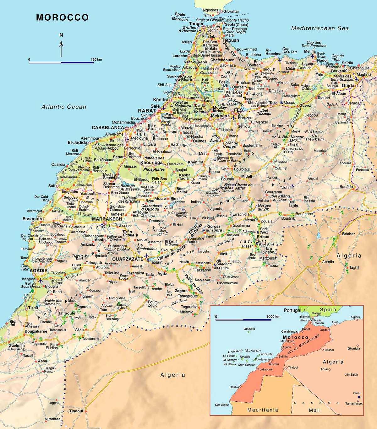 الخريطه المدن المغربية تعالوا تلك خريطة نشاهد