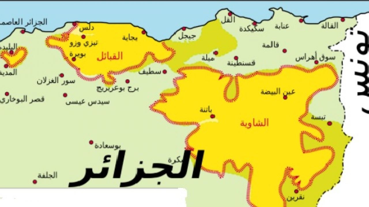 التقسيمات الجزائر الخاصه الولايات بالجزائر جميع خريطة وولايتها